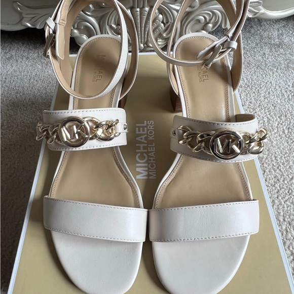 MICHAEL Michael Kors Amos Ankle Cuff Sandal in Gold Size 8 main image 1
